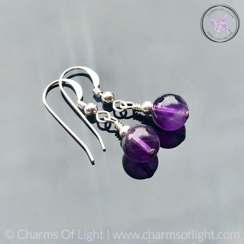 Classical Amethyst Silver Earrings